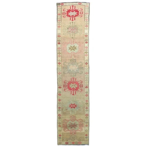 Soho Antiq - Sayat Primitive Patterned Hand-woven Herki Runner Rug 80x398 Cm