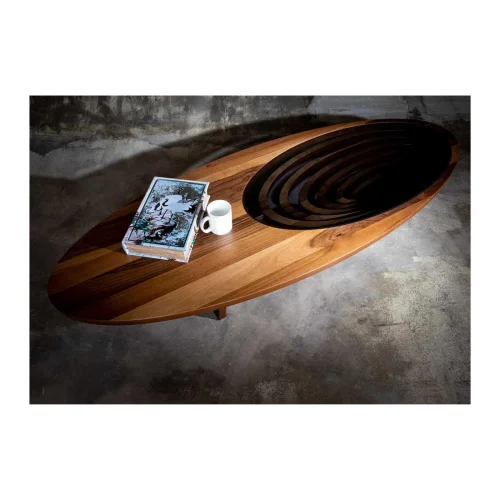 Bekaliving - Bloom Wooden Glass Detail Coffee Table Walnut