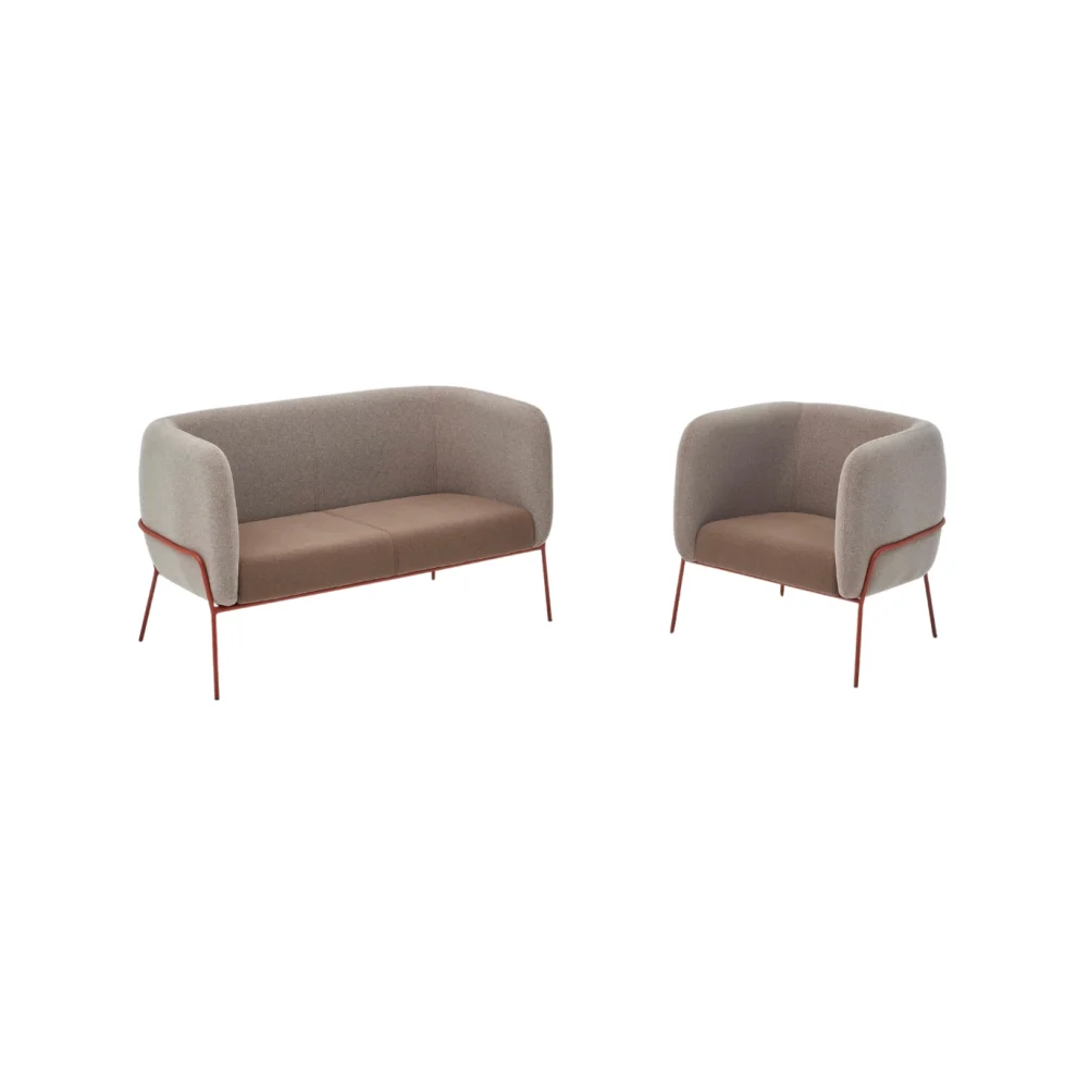 Bekaliving - Lucia Rose Double Sofa With Metal Legs