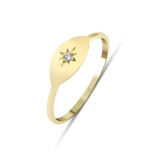 Kairos - 14k Gold Diamond North Star Marquise Ring