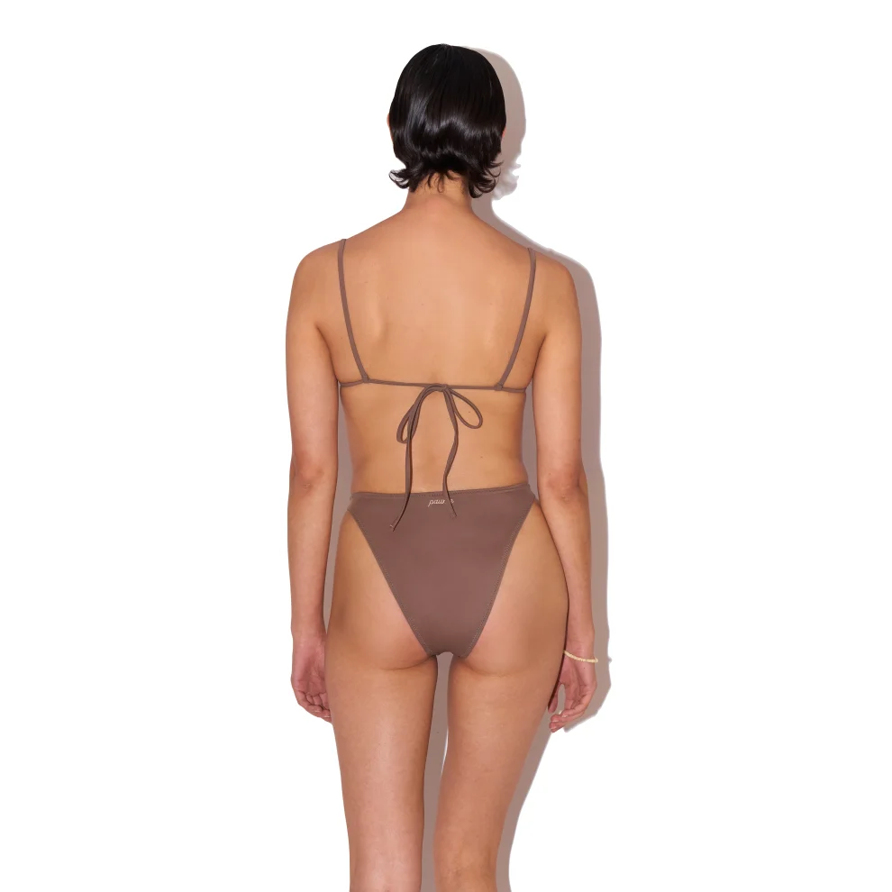 Paume - Beau Micro Triangle Bikini Top In Soil