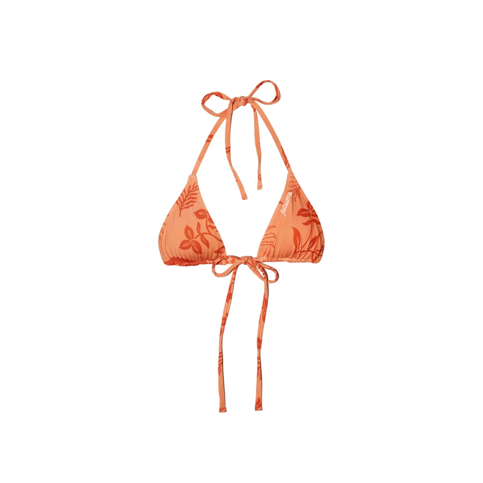 Paume - Beau Micro Triangle Bikini Top In Orange Sunset