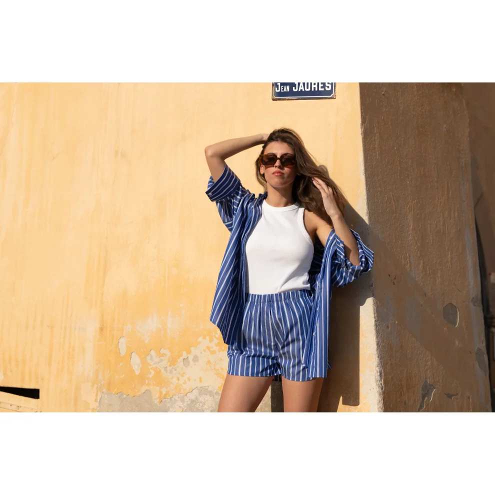 Amour et Naturel - Stripe Cotton Shorts