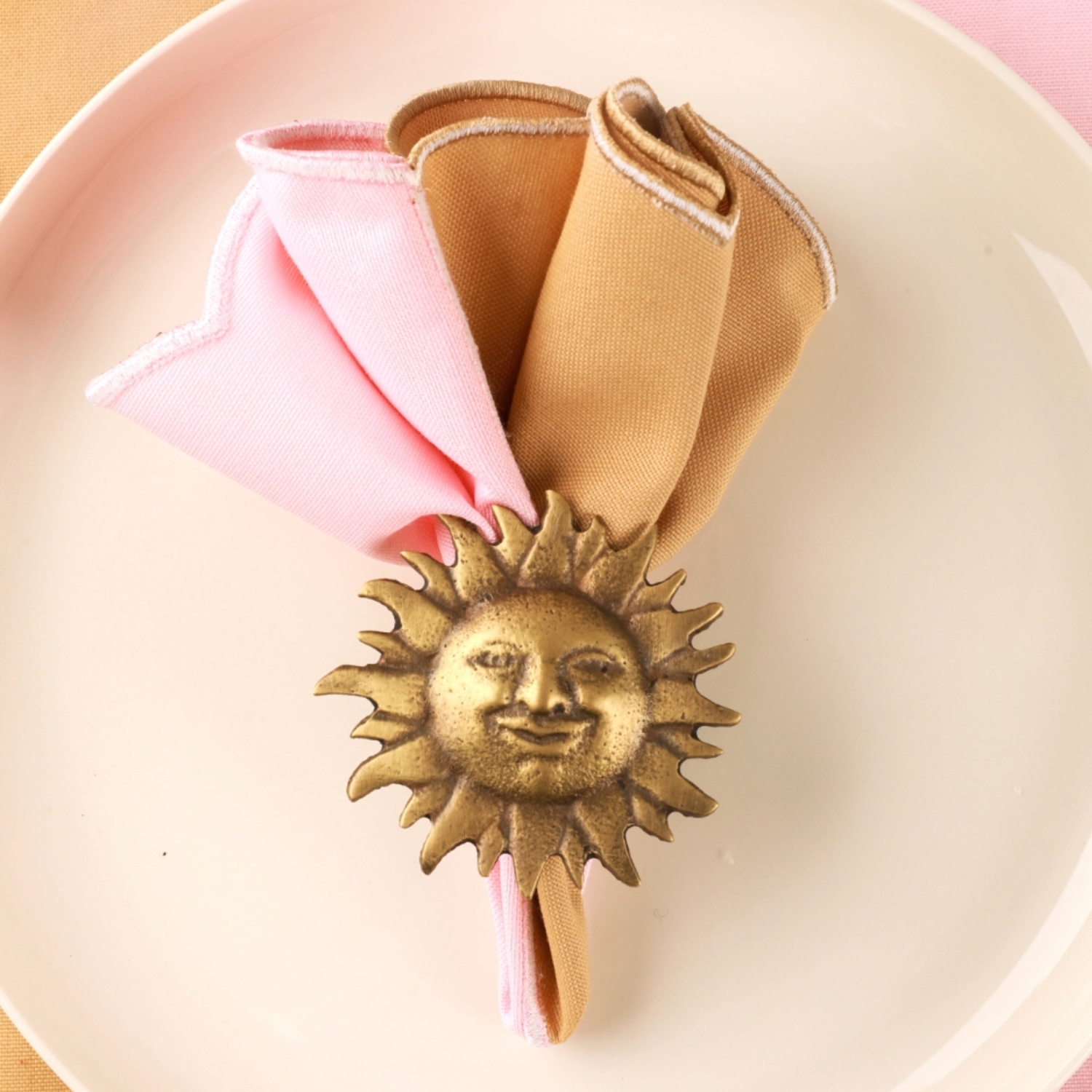 Sun Brass Napkin Ring Set Of 4