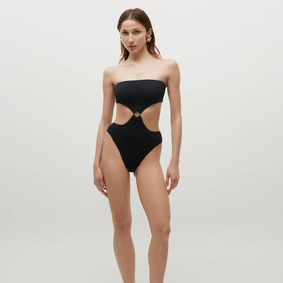 Anais Margaux Eliza Strapless Tube Swimsuit Black S hipicon