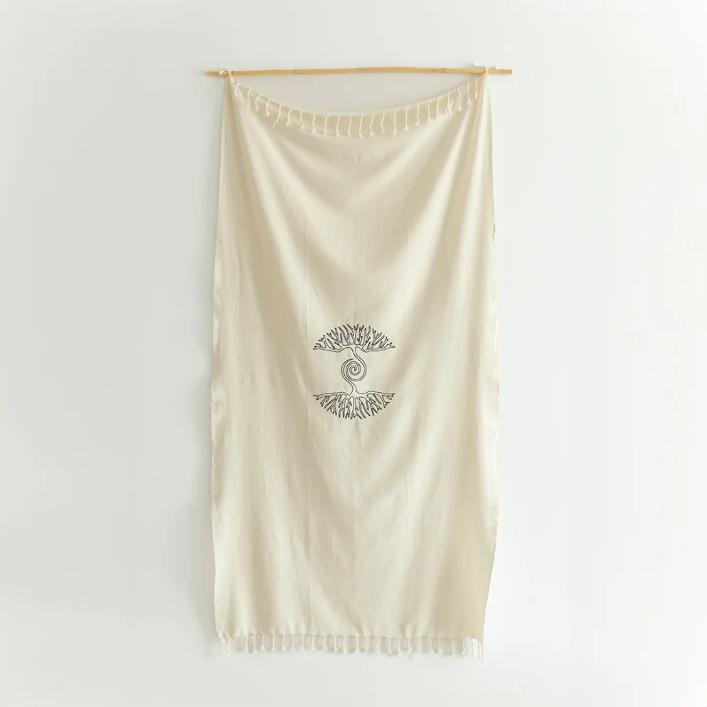 Lofuta - In The Middle As Above So Below Symbol Embroidered Turkish Towel