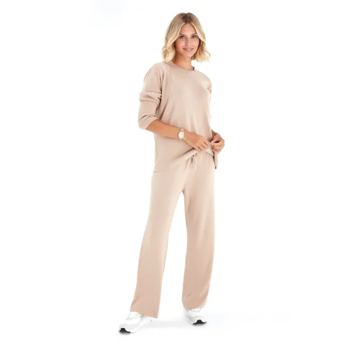 Accouchee - Effortless Elegance Set With Rib Side Zip Maternity/nursing Top & Lounge Pants