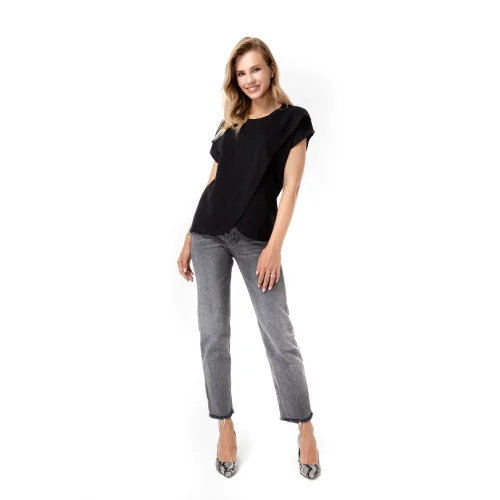 Accouchee - Handy Crossover Short Sleeve Maternity/nursing Top