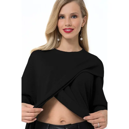Accouchee - Let Loose Crossover Long Sleeve Maternity/nursing Knit Top