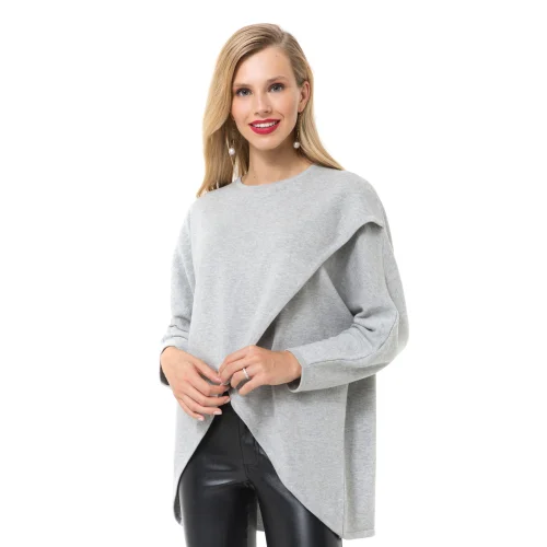 Accouchee - Let Loose Crossover Long Sleeve Maternity/nursing Knit Top