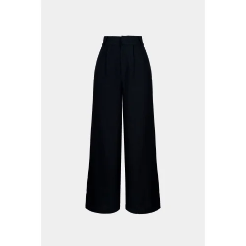 Wear Three Points - Noir Linen Trousers