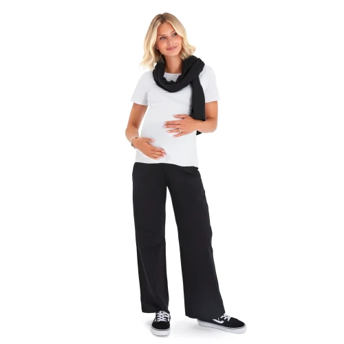 Accouchee - Simply Cool Foldover Waistband Stretch Cotton Maternity Jogger Pants