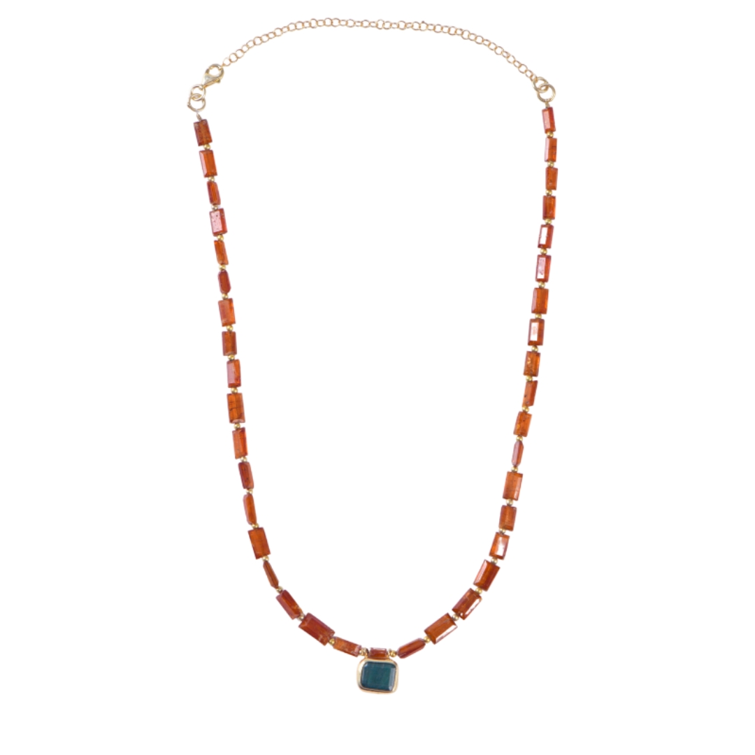 Monteria Natural Stone Silver Necklace