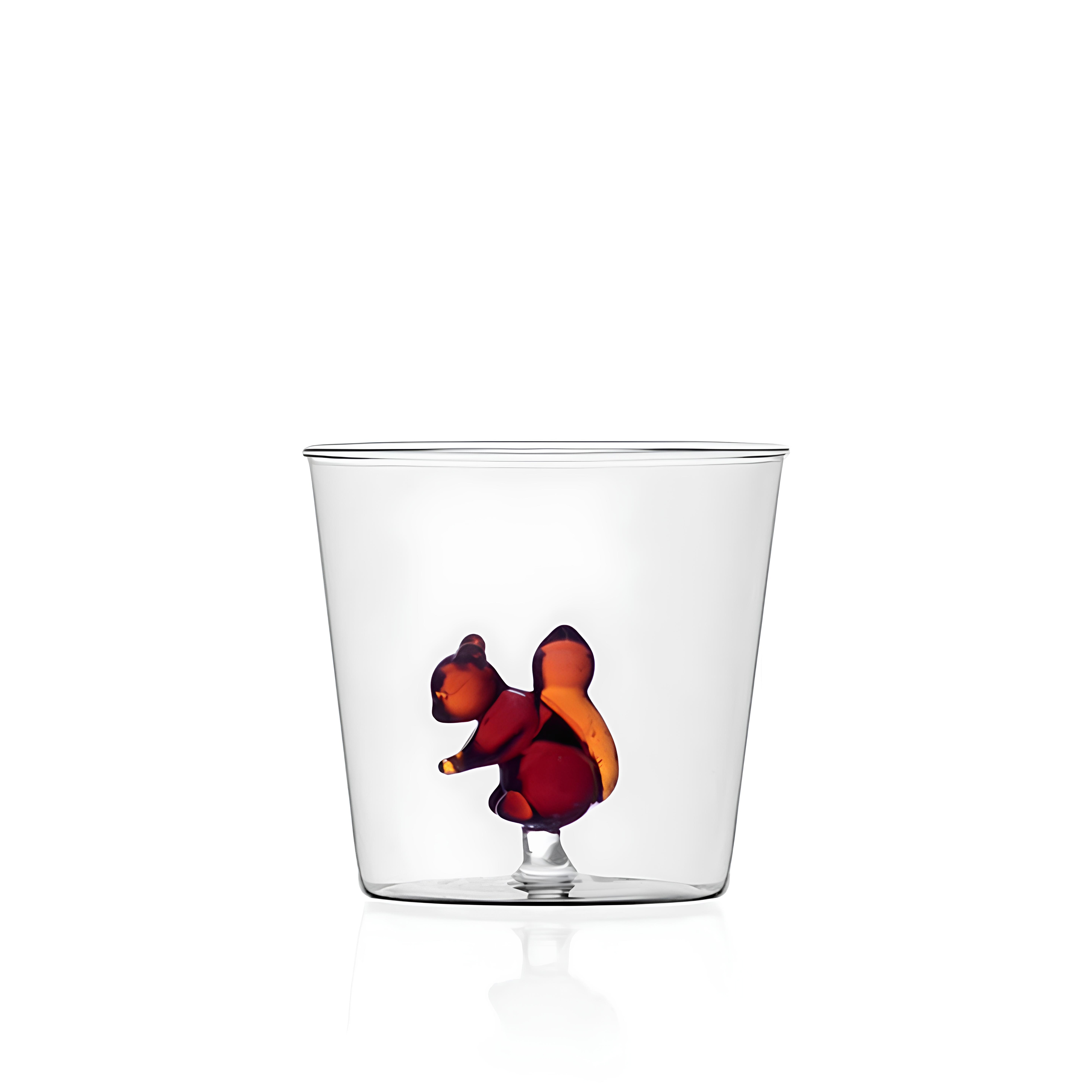 Squirrel Figured Glass Water Glass