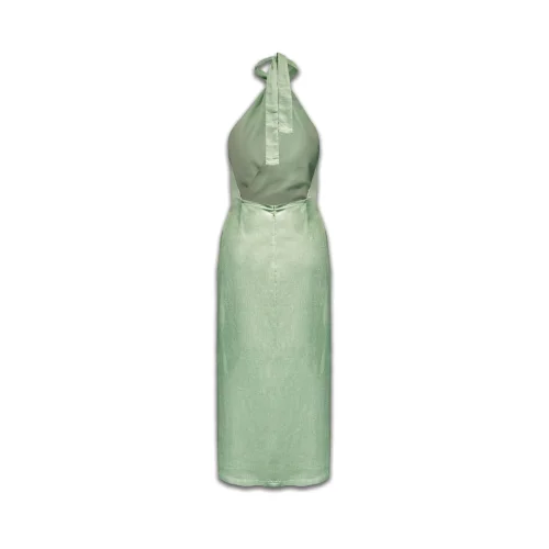 In D'Tales - Linen Sage Midi Dress