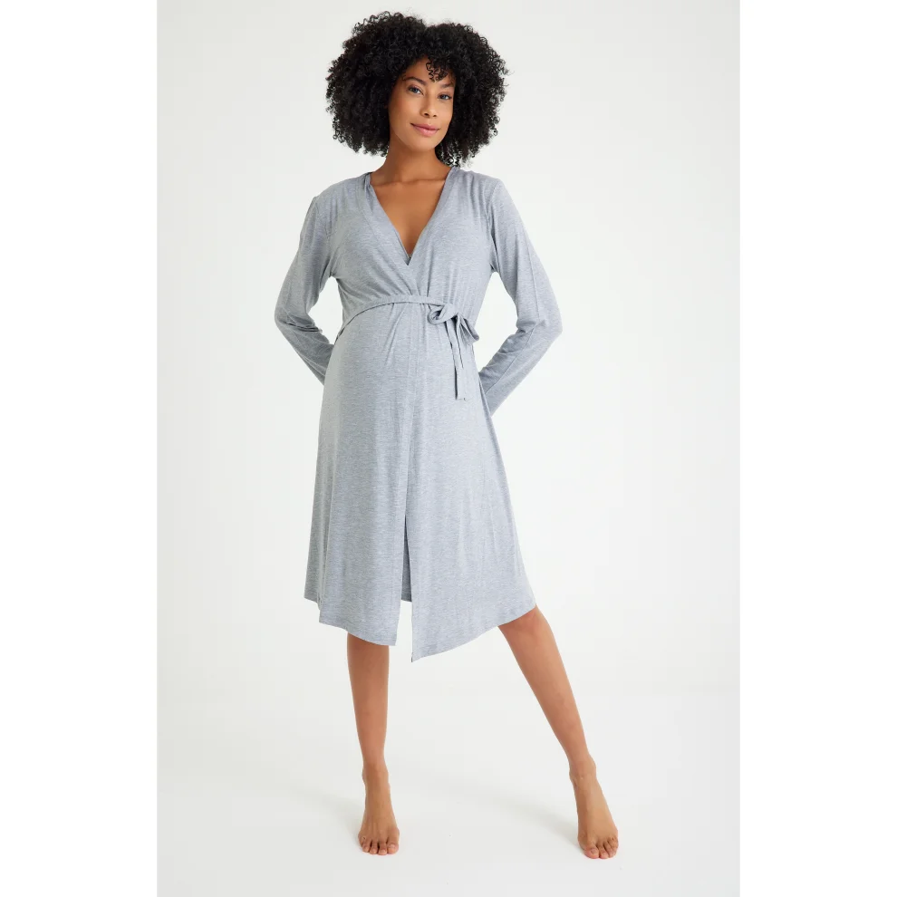 Accouchee - Sleep Well Maternity/nursing Nightgown & Robe Set