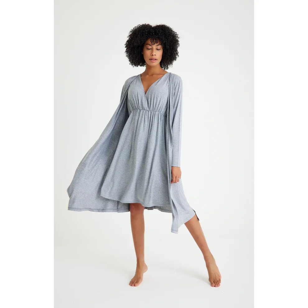 Accouchee - Sleep Well Maternity/nursing Nightgown & Robe Set