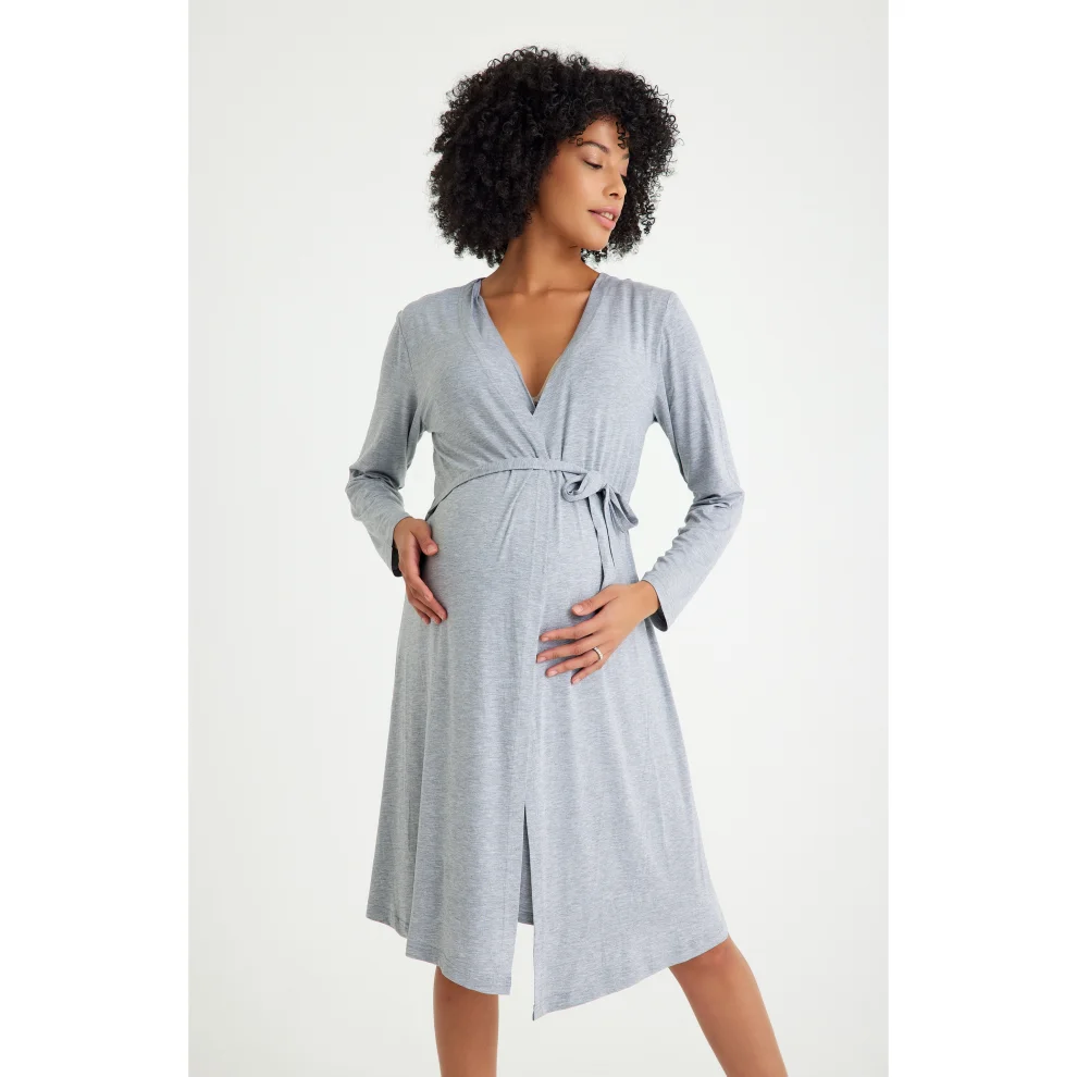 Accouchee - Sleep Well Maternity/nursing Nightgown & Robe Set