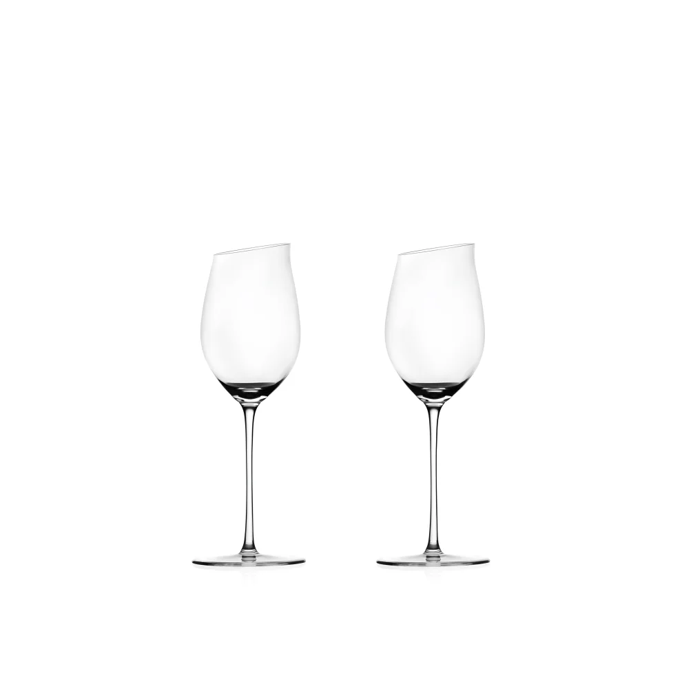 Ichendorf Milano - 2'li Kesik Ağızlı Beyaz Şarap Kadeh Seti