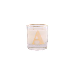 A Harfi Monogram Mum - Royal Rose - Harf Detaylı Bardakta Kokulu Soya Mumu