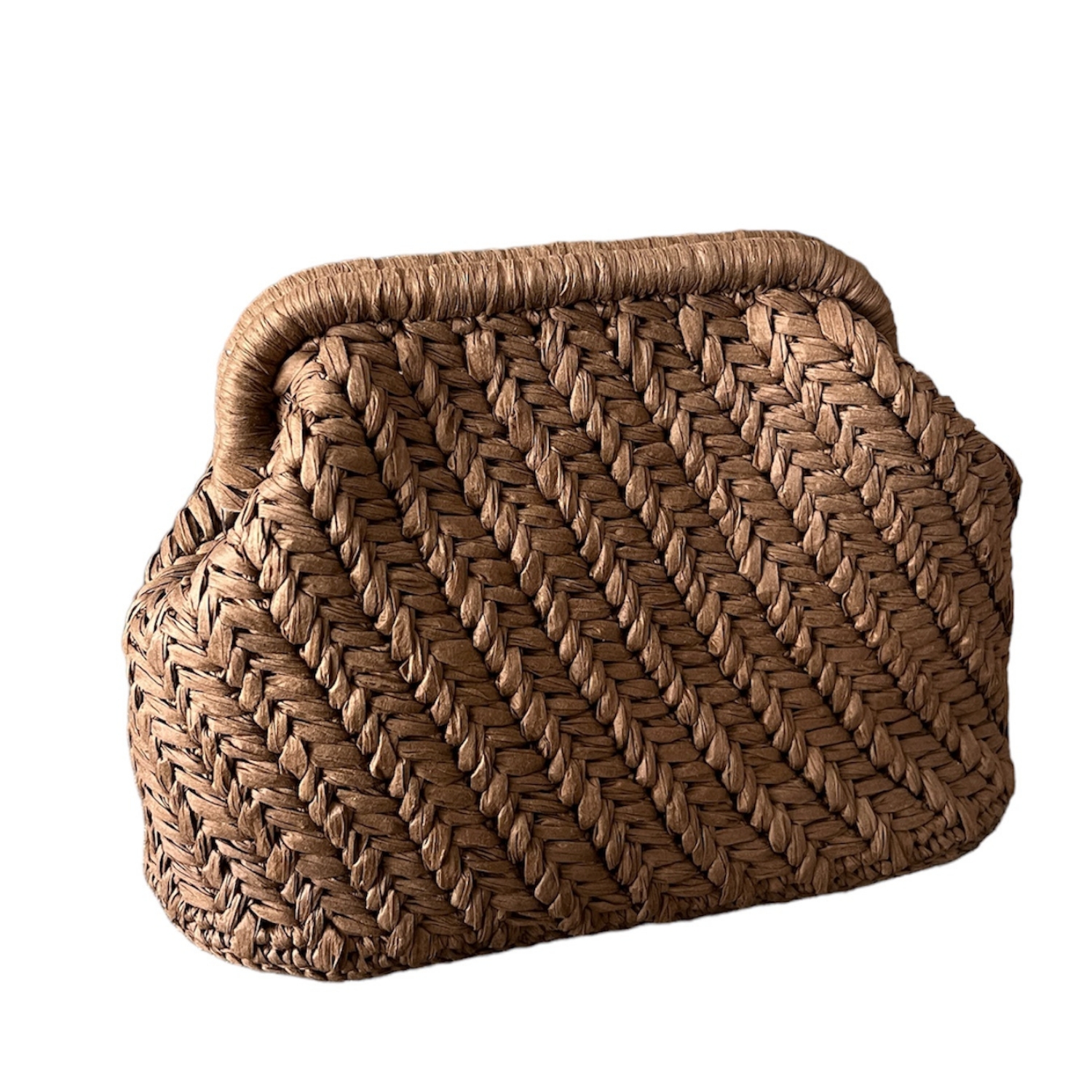 Luna Raffia Pouch Clutch Bag