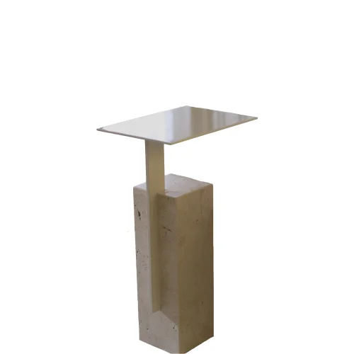 Dag Home Store - Travertine Metal Side Table