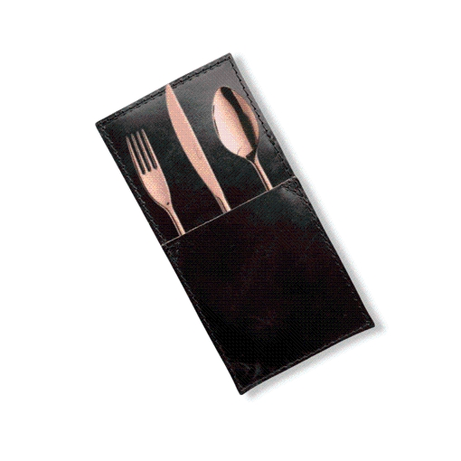 Real Leather Cutlery Case