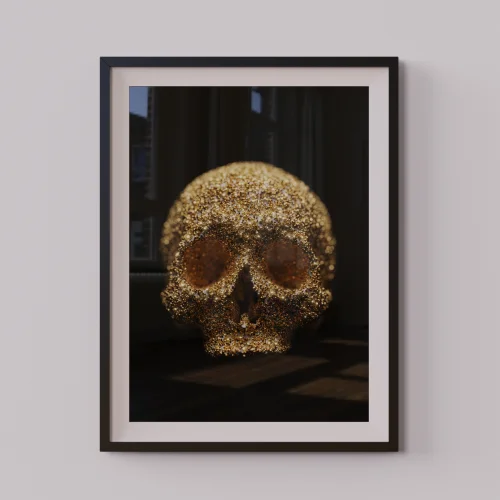 Urania Design - Gold Skull Poster