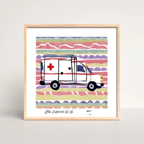 Muff Kids - Little Explorers' Ambulance No:2 Art Print Kids Poster