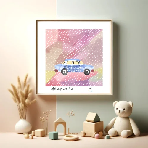 Muff Kids - Little Explorers' Car No:3 Art Print Kids Poster