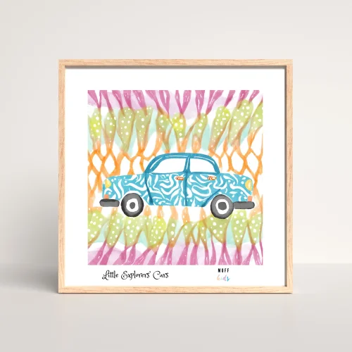 Muff Kids - Little Explorers' Car No:4 Art Print Kids Poster