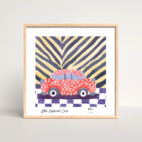 Muff Kids - Little Explorers' Car No:5 Art Print Kids Poster