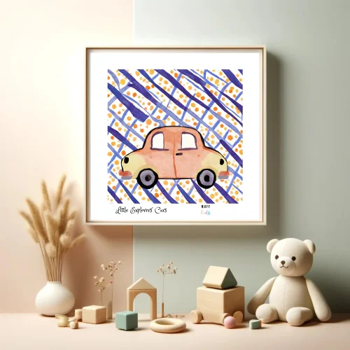 Muff Kids - Little Explorers' Car No:6 Art Print Kids Poster