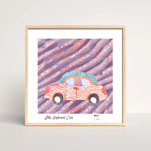 Muff Kids - Little Explorers' Car No:8 Art Print Kids Poster