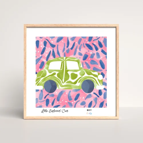 Muff Kids - Little Explorers' Car No:9 Art Print Kids Poster
