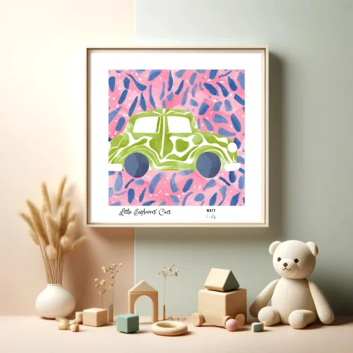 Muff Kids - Little Explorers' Car No:9 Art Print Kids Poster