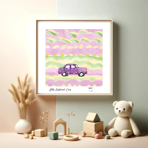 Muff Kids - Little Explorers' Car No:10 Art Print Kids Poster