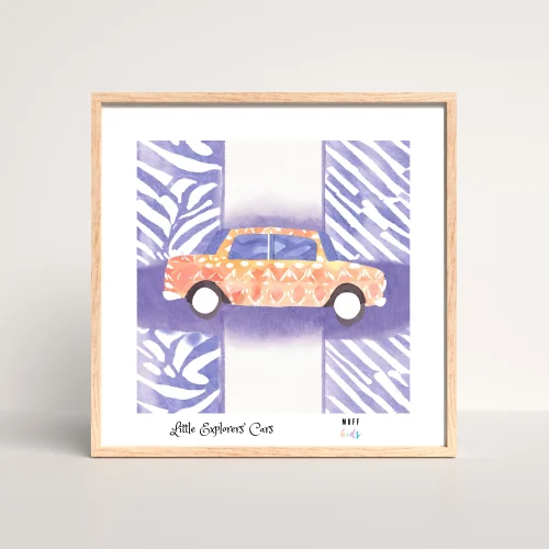 Muff Kids - Little Explorers' Car No:12 Art Print Kids Poster