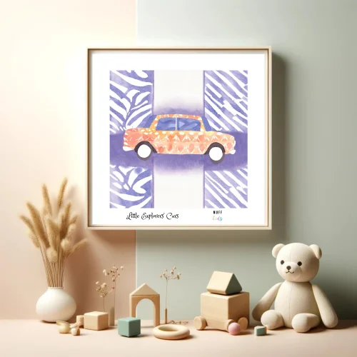 Muff Kids - Little Explorers' Car No:12 Art Print Kids Poster
