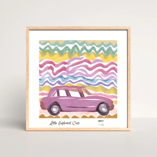 Muff Kids - Little Explorers' Car No:13 Art Print Kids Poster