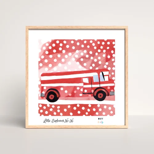 Muff Kids - Little Explorers' Fire Fighter No:8 Art Print Çocuk Posterleri