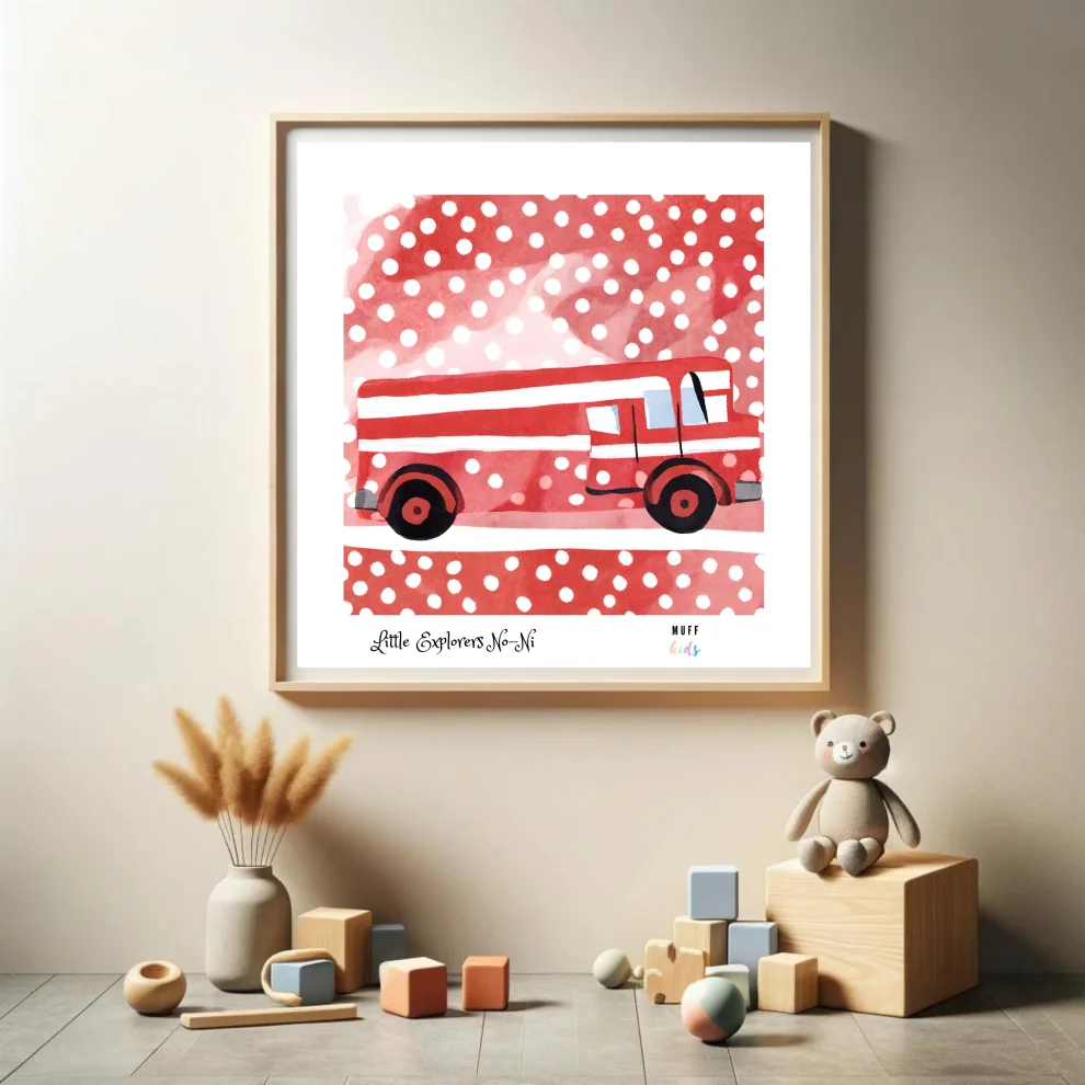 Muff Kids - Little Explorers' Fire Fighter No:8 Art Print Çocuk Posterleri