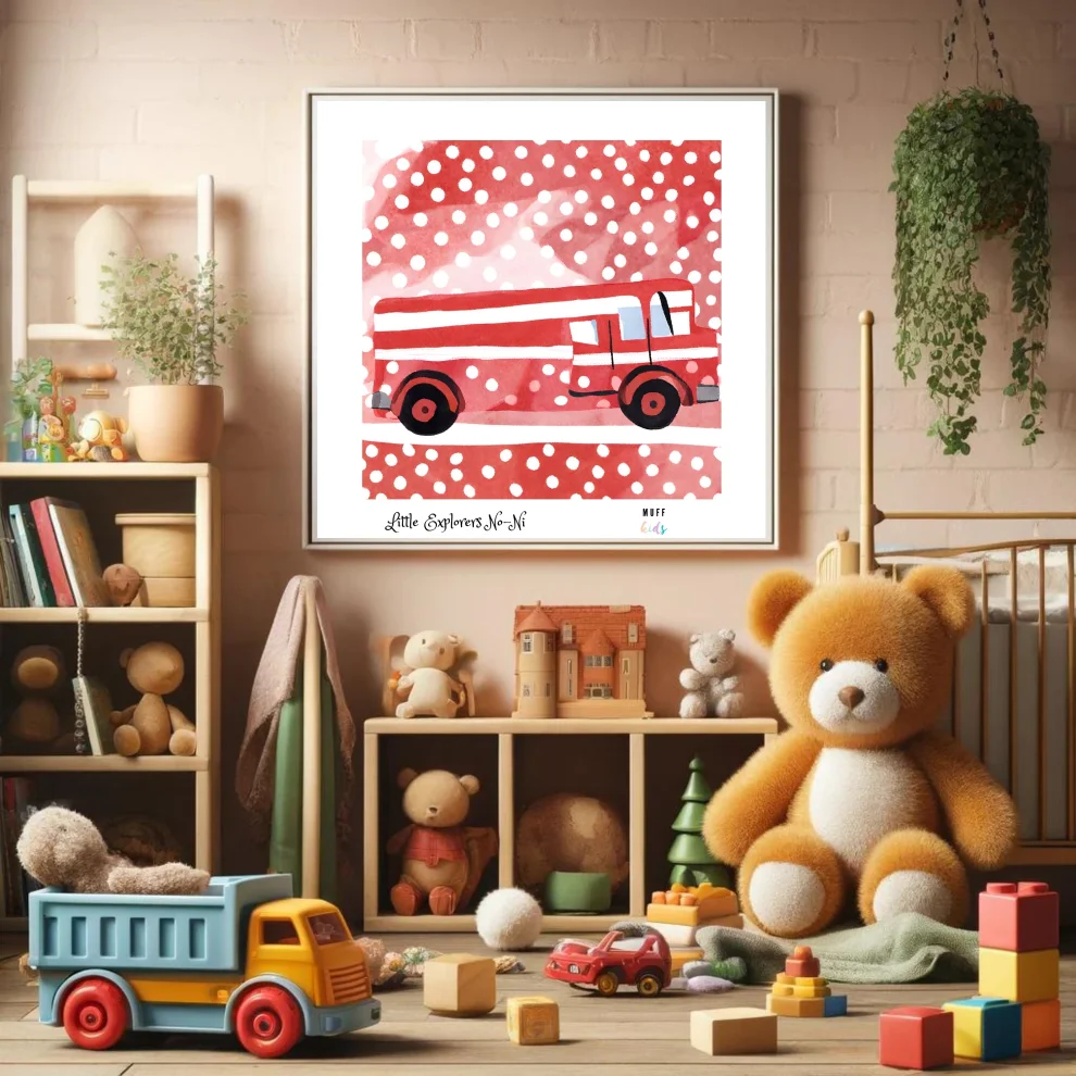 Muff Kids - Little Explorers' Fire Fighter No:8 Art Print Çocuk Posterleri