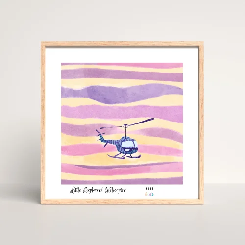 Muff Kids - Little Explorers' Helicopter No:2 Art Print Kids Poster