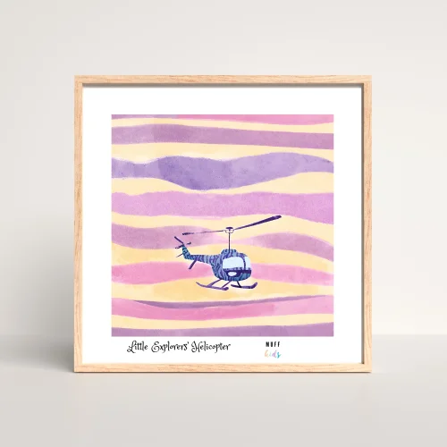 Muff Kids - Little Explorers' Helicopter No:2 Art Print Çocuk Posterleri