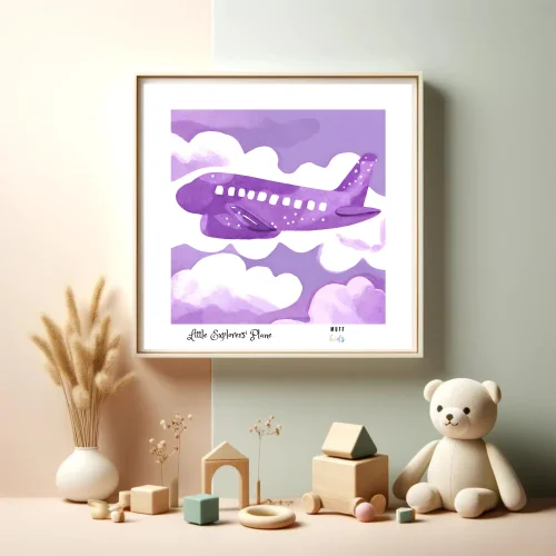 Muff Kids - Little Explorers' Plane No:1 Art Print Çocuk Posterleri