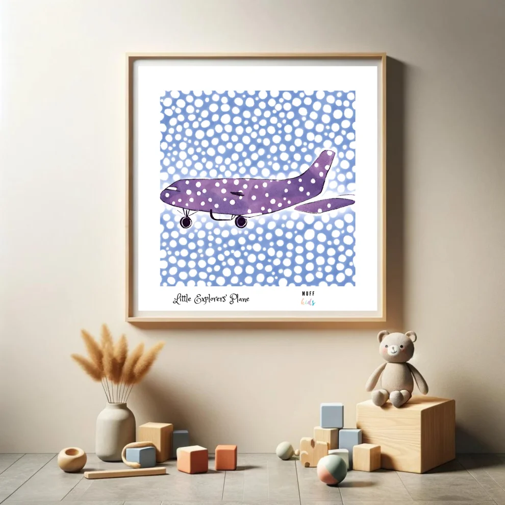 Muff Kids - Little Explorers' Plane No:2 Art Print Kids Poster