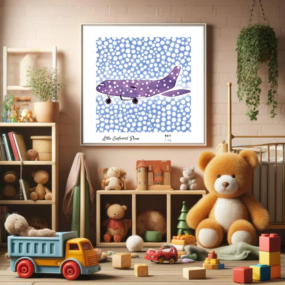 Muff Kids - Little Explorers' Plane No:2 Art Print Kids Poster