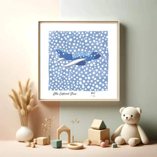 Muff Kids - Little Explorers' Plane No:3 Art Print Çocuk Posterleri