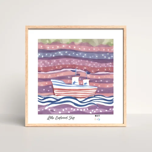 Muff Kids - Little Explorers' Ship No:1 Art Print Çocuk Posterleri